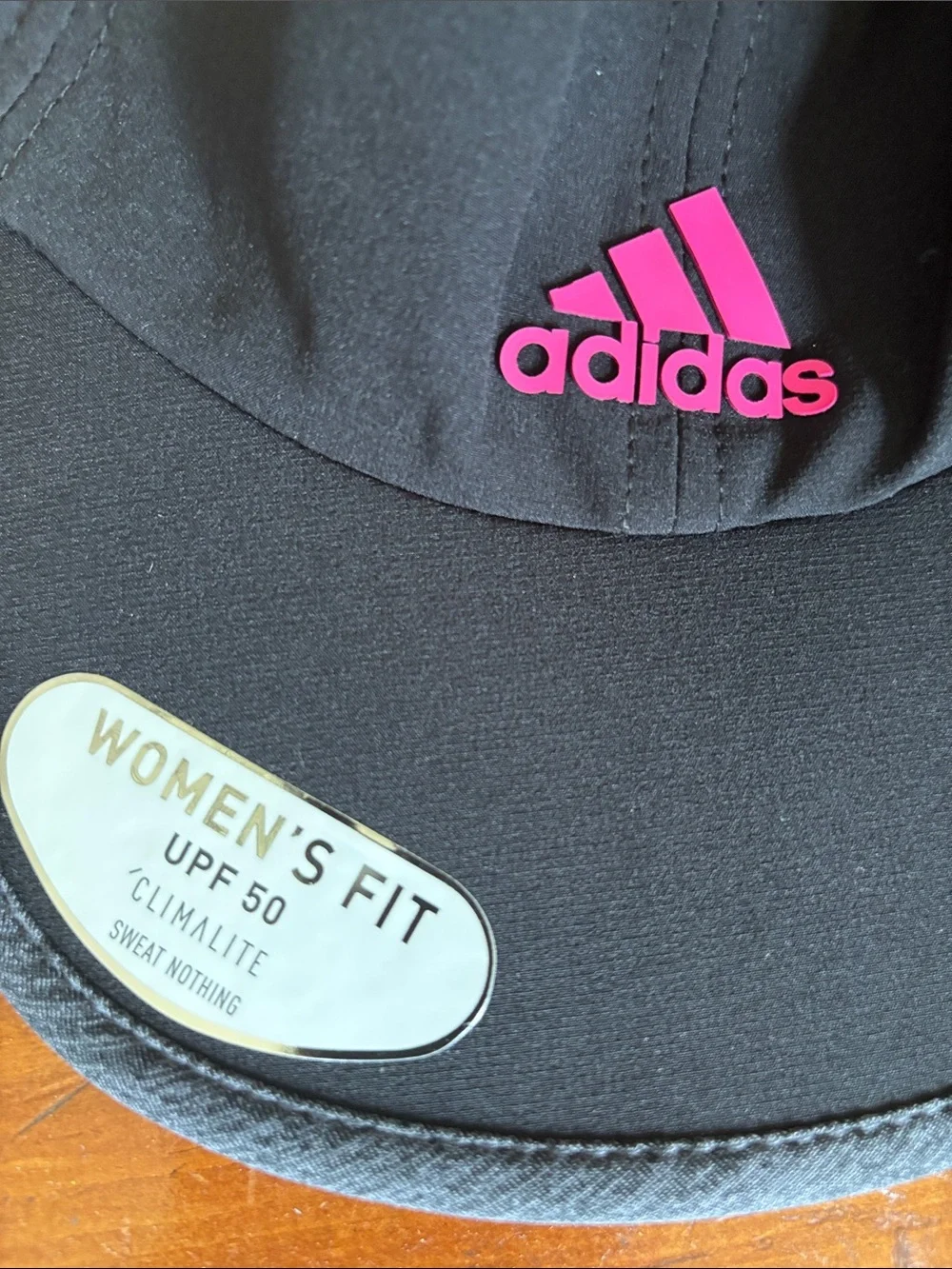 adidas Black Hat with Pink Logo